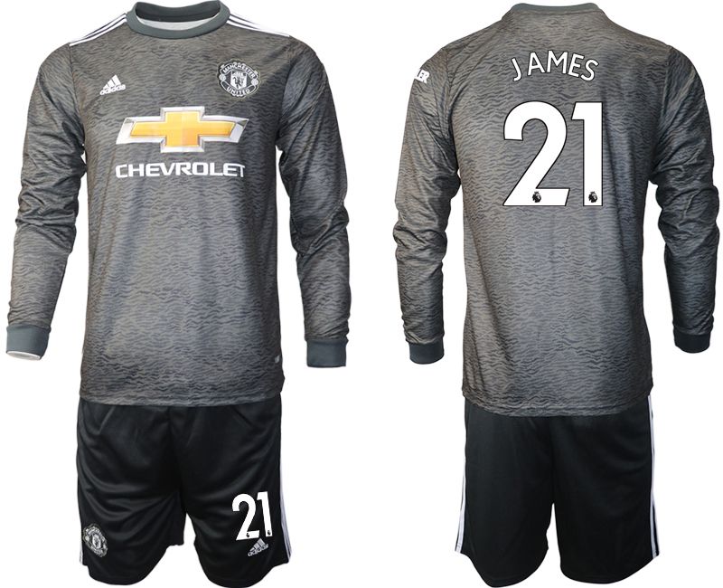 Men 2020-2021 club Manchester united away long sleeve #21 black Soccer Jerseys->manchester united jersey->Soccer Club Jersey